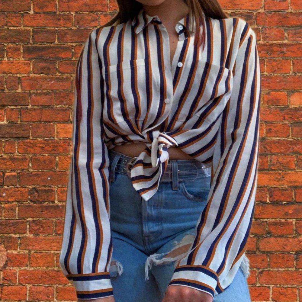 striped button-down, long sleeved shirt - Picture 3 of 3
